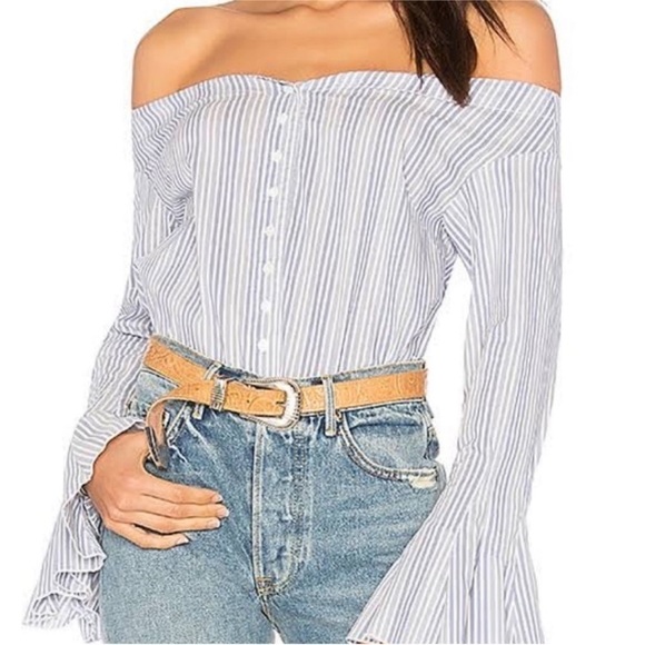 Free People March to the Beat Off Shoulder Blouse - Picture 2 of 12